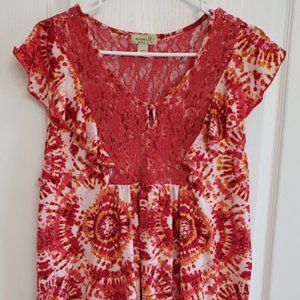 One world pink women's top, size 1X